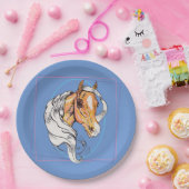 Der Palomino (blau) Pappteller (Party)