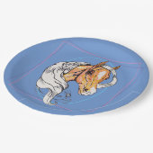 Der Palomino (blau) Pappteller (Schrägansicht)