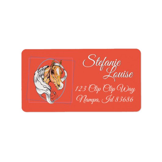 Der Palomino (Lachs) Adressaufkleber (Vorne)