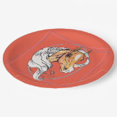 Der Palomino (Lachs) Pappteller (Schrägansicht)