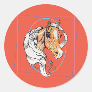Der Palomino (Lachs) Runder Aufkleber