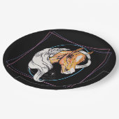 Der Palomino (schwarz) Pappteller (Schrägansicht)