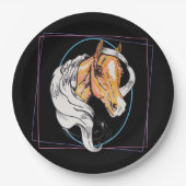 Der Palomino (schwarz) Pappteller (Vorderseite)