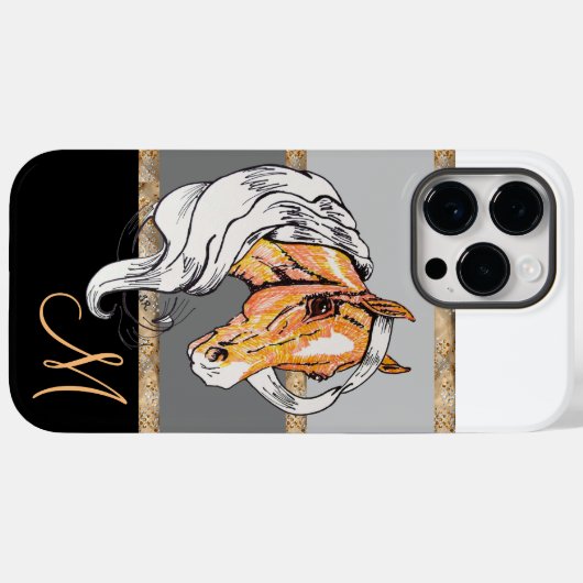 Der Palomino (schwarzer Farbverlauf/goldene Streif Case-Mate iPhone Hülle (Rückseite (Horizontal))