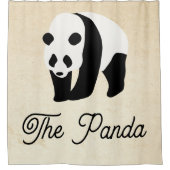 Der Panda-Farbblock Duschvorhang (Vorderseite)