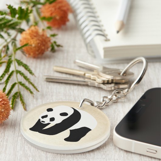 Der Panda-Farbblock Schlüsselanhänger (Vorderseite rechts)