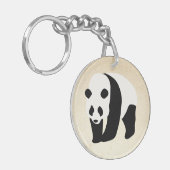 Der Panda-Farbblock Schlüsselanhänger (Vorderseite links)