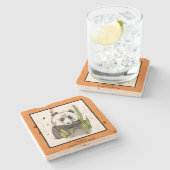 Der Panda... Steinuntersetzer (Seitenansicht)