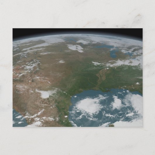 Der Panoramaplanet Erde und die USA. 2 Postkarte (Vorderseite)