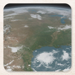 Der Panoramaplanet Erde und die USA. 2 Rechteckiger Pappuntersetzer