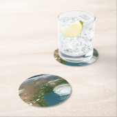 Der Panoramaplanet Erde und die USA. Runder Pappuntersetzer (Vor Ort)