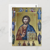 Der Pantokator und Heilige orthodoxe Christliches  Postkarte (Vorne/Hinten)