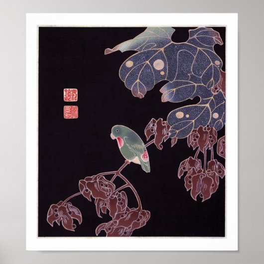 Der Papagei, Jakuchū Poster (Vorne)