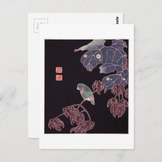 Der Papagei, Jakuchū Postkarte (Vorne/Hinten)