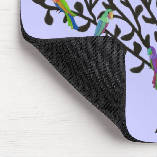 Der Papageien-Baum Mousepad (Ecke)