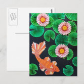Der Papier-Koi-Teich Postkarte (Vorne/Hinten)