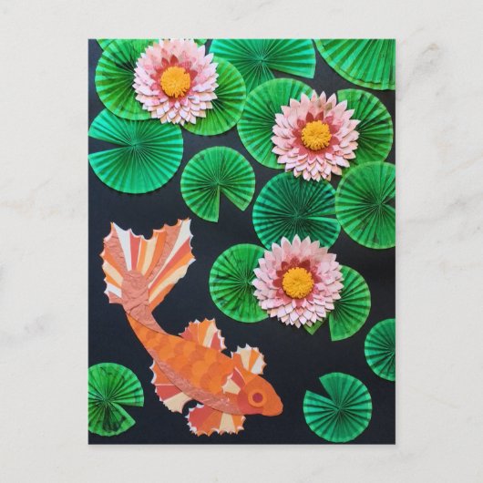 Der Papier-Koi-Teich Postkarte (Vorderseite)