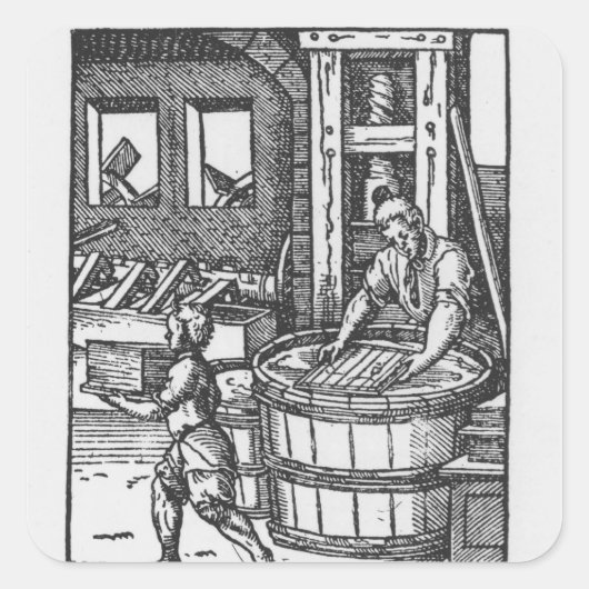 Der Papierhersteller Quadratischer Aufkleber (Vorderseite)