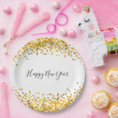 Der PapierTeller des Goldconfetti-neuen Jahres (Party)