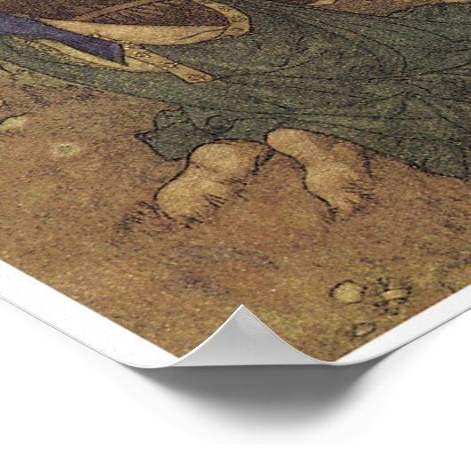 Der Paradiesgarten, Vintage Märchenmalerei Poster (Ecke)