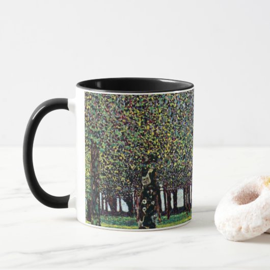 Der Park von Gustav Klimt, Vintager Jugendstil Tasse (Mit Donut)