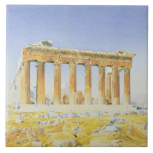 Der Parthenon, c.1834 (w/c über Bleistift auf Fliese