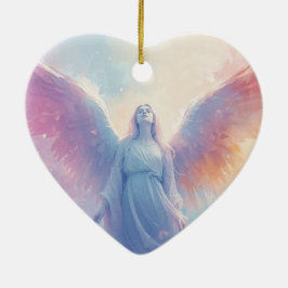 Der Pastell-Engel auf dem romantischen Valentinsba Keramik Ornament