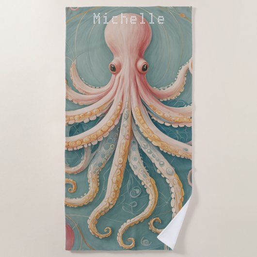 Der Pastelltopus des verzauberten Riffs Strandtuch (Vorderseite)