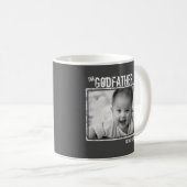 Der Pate | Personalisiertes Foto und Name Grau Kaffeetasse (VorderseiteRechts)