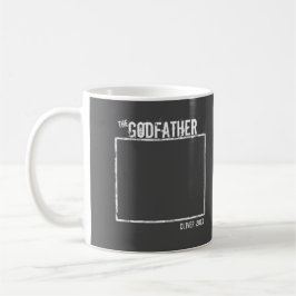Der Pate | Personalisiertes Foto und Name Grau Kaffeetasse