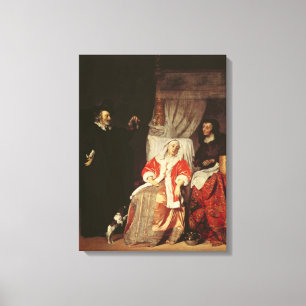 Der Patient und der Doktor, 1660s Leinwanddruck