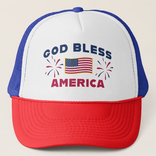 Der Patriot Country Gott segne Amerika Trucker Hat Truckerkappe (Vorderseite)