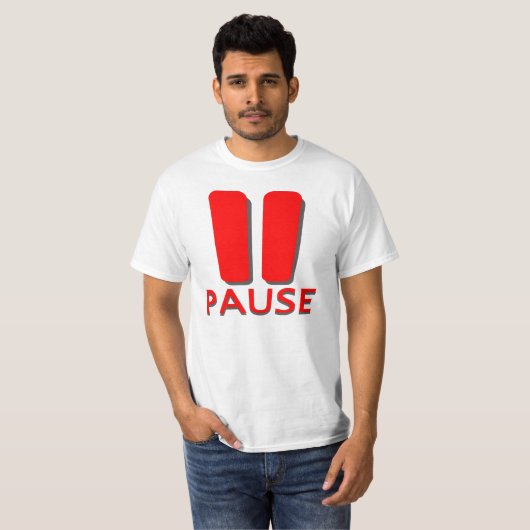 Der Pausen-Knopf T-Shirt (Vorne ganz)