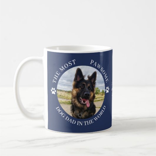 Der pawsome Hund Vater Foto Blue Kaffeetasse (Links)