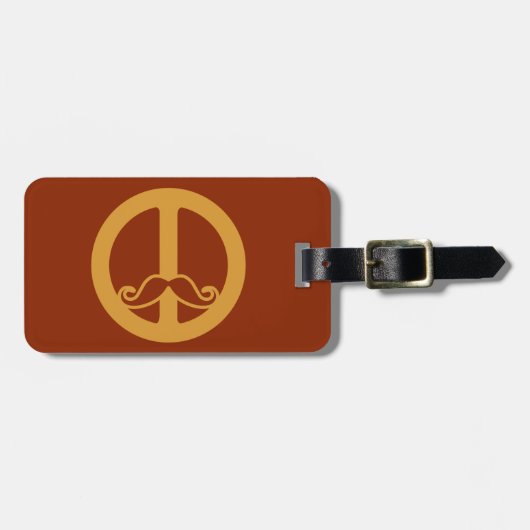 Der "Peace Stache"-Gepäckanhänger Gepäckanhänger (Vorderseite horizontal)