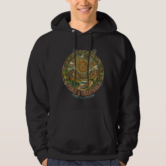 Der Peace & Vibrations Hoodie für Männer (Vorderseite)