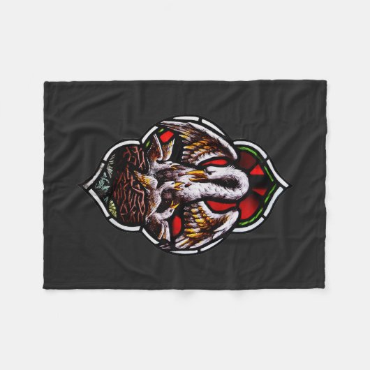 Der Pelikan als Christliches Symbol Fleecedecke (Vorderseite (Horizontal))