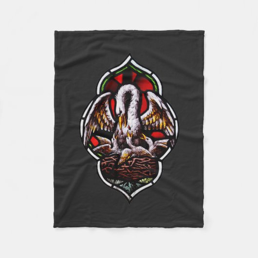 Der Pelikan als Christliches Symbol Fleecedecke (Vorderseite)