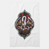 Der Pelikan als Christliches Symbol Geschirrtuch (Vertikal)