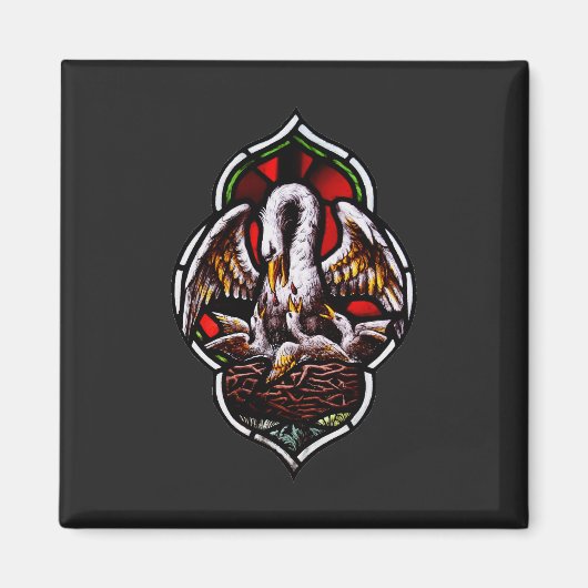 Der Pelikan als Christliches Symbol Magnet (Vorne)