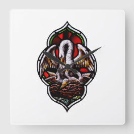Der Pelikan als Christliches Symbol Quadratische Wanduhr