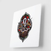 Der Pelikan als Christliches Symbol Quadratische Wanduhr (Winkel)