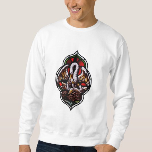 Der Pelikan als Christliches Symbol Sweatshirt (Vorderseite)