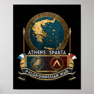 Der Peloponnesische Krieg Athen gegen Sparta Alte Poster