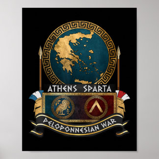 Der Peloponnesische Krieg Athen gegen Sparta Alte Poster