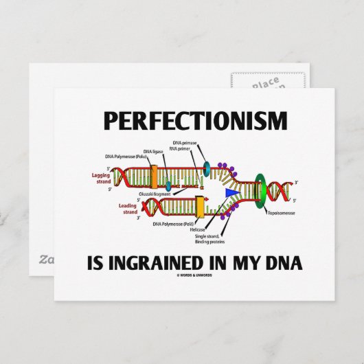 Der Perfäktionismus ist in meine DNA (Gene) eingeg Postkarte (Vorne/Hinten)
