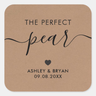 Der perfekte Birnen-Aufkleber, Geschenkanhänger, K Quadratischer Aufkleber