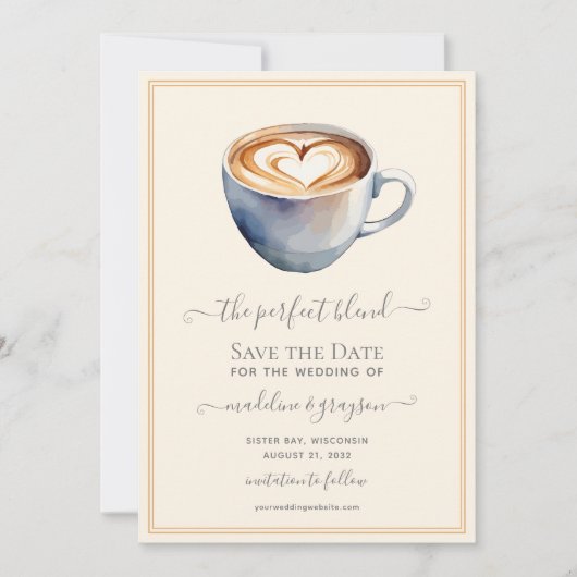 Der perfekte Foto-Kaffee Save The Date (Vorderseite)