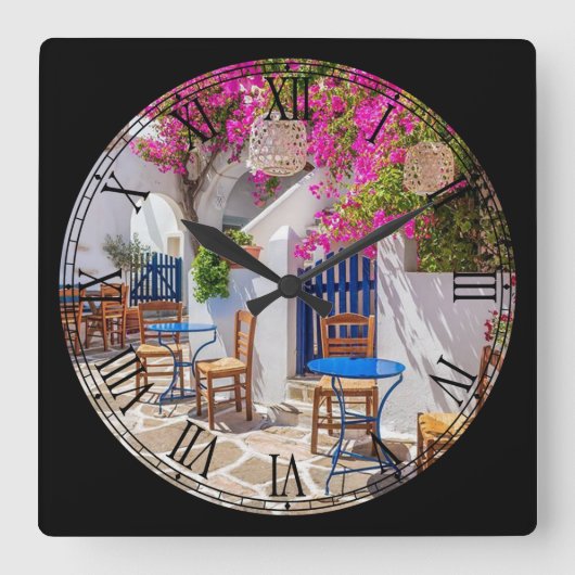 Der perfekte Innenhof Feine Kunst - römische Zahle Quadratische Wanduhr (Vorderseite)