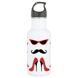Der perfekte Look in Schwarz & Rot Edelstahlflasche